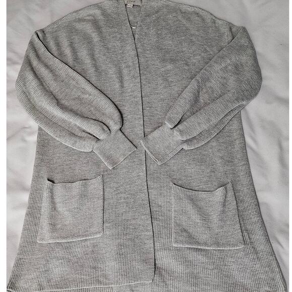 LOFT WOMEN'S HEATHER GRAY CARDIGAN SWEATER – SIZE XXS – OPEN FRONT COZY ELEGANCE - Picture 9 of 11